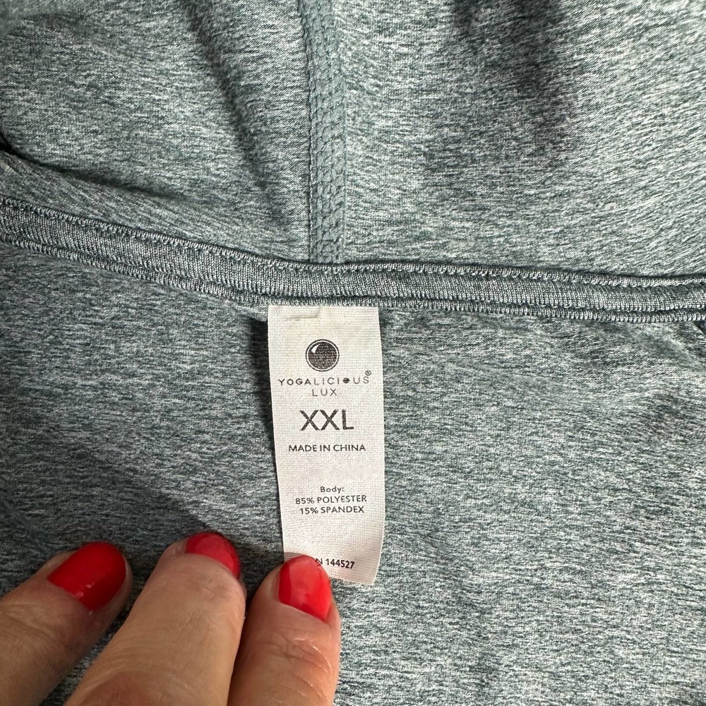 YOGALICIOUS LUX Cropped Zip Hoodie Blue Green XXL - Picture 4 of 6